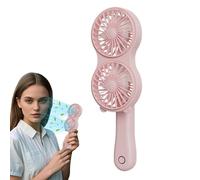 Ventilador Personal - Ventilador eléctrico de mano Refrescante,Doble cabeza de enfriamiento de viaje para deporte jardín playa barbacoa senderismo camping al aire