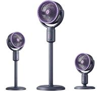 Ventilador Pie Silencioso Mando Distancia 20dB Oscilante, 40-73cm X 24cm | Temporizador 8h, 3 Modos Y Altura Ajustable. Circulador 5 Vel, Oscilación 3D, Pantalla LED Táctil, Silencioso Para ，Negro