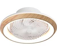 Ventilador plafón de techo con luz led giratorio, función oscilante 360º. 6 velocidades, color de luz regulable. mando a distancia. (haya)