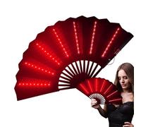 Ventilador plegable con luz LED - Ventilador multiusos para festivales | Accesorio de bar para escenario de brillante - Accesorio de fotografía de danza del vientre, disfraz de cosplay, evento