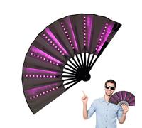 Ventilador plegable de mano iluminado | Ventilador de actuación escénica - Accesorios de actuación de cosplay para baile, boda, fiesta, herramientas de refrigeración para clima cálido