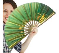 Ventilador plegable de rendimiento reflectante, ventilador popping plegable | Efecto holográfico fantástico | Rendimiento accesorios para festivales de música trajes de carnaval en