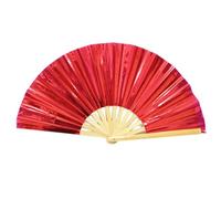 Ventilador plegable holográfico grande, ventilador decorativo de mano, 25.2 x 13 pulgadas, diseño holográfico llamativo, ligero y portátil, accesorio de festival de música para eventos o actuaciones