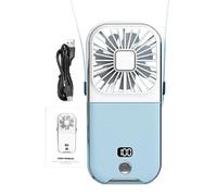 Ventilador plegable para viajes, ventilador personal plegable recargable por USB, ventilador eléctrico portátil, ventilador de cuello multiusos para viajes, trabajo, senderismo, deportes