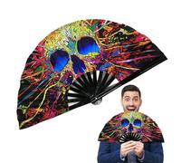 Ventilador Plegable - Rainbow Hand Fan | Rainbow Folding Hand Fâns | Rainbôw Hands Held Foldîng Fân | Chinese and Japanese Handheld Fân Dancing Fans | Fold Hands Fans for Party Favors