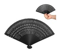 Ventilador plegable - Ventilador portátil de bambú de mano de seda para mujeres y niñas, 1 pieza ()
