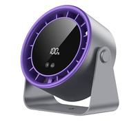 Ventilador portátil, 3600 mAh pequeño ventilador de escritorio recargable USB con 100 velocidades, ajuste a 105°, pantalla LED, ultra potente, ventiladores de mesa silenciosos para dormitorio, oficina