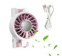 Ventilador Portátil - ABS 5,5x8x19,5 cm | Clip recargable USB con ventilador de viaje ajustable, interior, exterior, viajes, senderismo, camping, playa, correr, hogar, gimnasio, oficina | Derrotar