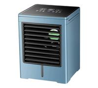 Ventilador portátil con aire acondicionado, Velocidades evaporativas portátiles de la pantalla táctil 3 del refrigerador de aire USB multicoloras(Blue)