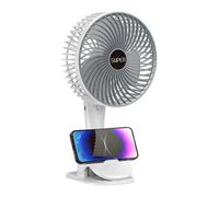 Ventilador portátil con clip recargable USB silencioso para escritorio | Pequeño ventilador portátil con pinza para el hogar dormitorio cochecito camping al aire libre playa picnic