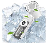Ventilador portátil con función Ice Cool, recargable, diseño transparente de viento mecha, dispositivo de viaje plegable con cordón de luz, para camping, picnic, viajes, oficina, hogar (blanco)