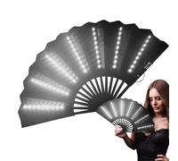 Ventilador portátil con luz, abanico manual | Abanico plegable Festival iluminado, Abanico plegable multiusos para carnaval, abanico portátil para escenario, bar, danza del vientre, f