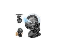 Ventilador Portátil con Nebulizador, Mini Ventilador Carro Bebe, ventilador Pinza 6000mAh Recargable, USB-C con 4 Velocidades, 360° Giratorio, Desk Clip Fan Luz LED para Oficina Hogar Carrito de Golf