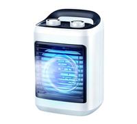 Ventilador portátil de aire acondicionado, carga USB, gran angular, 6 velocidades, bajo ruido, aire acondicionado de escritorio pequeño, para sala de estar, cocina, oficina, dormitorio, coche, viajes