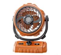 Ventilador portátil de camping con funcionalidad de luz y batería de larga duración, conveniente operación de control remoto para relajarse al aire libre (naranja)