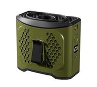 Ventilador Portátil De Cintura 13000 RPM, Recargable Por USB, For Llevar En El Cinturón, 4 Velocidades, 22 H Refrigeración, Con Linterna, Herramienta Refrescante For Verano Pinza Manos Libres(Green)