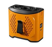 Ventilador Portátil De Cintura Con Batería 10000 MAh Y Carga Móvil, Manos Libres For Cuello/escritorio, 4 Velocidades, 22 H Enfriamiento, Pantalla LCD Pinza Manos Libres(Orange)