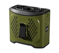 Ventilador Portátil De Cintura Con Batería 10000 MAh Y Carga Móvil, Manos Libres For Cuello/escritorio, 4 Velocidades, 22 H Enfriamiento, Pantalla LCD Pinza Manos Libres(Green)