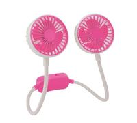 Ventilador Portátil De Cuello Klack De Doble Cabeza - Ventilador Manos Libres Recargable Por USB, Rosa