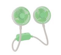 Ventilador Portátil De Cuello Klack De Doble Cabeza - Ventilador Manos Libres Recargable Por USB, Verde