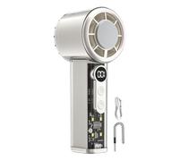 Ventilador Portátil de Mano | 100 Velocidades con Pantalla Digital 5000mAh Recargable por USB | Ventilador Personal Mini de Mano | Para Hogar Viajes Residencia Universitaria Picnic Camping Oficina Act