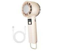 Ventilador Portátil De Mano, Abanico Pequeño Ligero Portátil, 2000 Mah 5 Niveles Ajustable Accesorio Para Personas Viaje Exterior Playa Camping Clima Cálido Escritorio Deporte