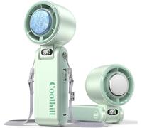 Ventilador portátil de mano con ventilador de mano de refrigeración turbo | Potente mini ventilador personal de 1 a 199 velocidades para viajes, al aire libre, playa y maquillaje