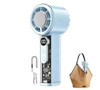 Ventilador Portátil de Mano | Pantalla digital recargable por USB con velocidades y cordón | Ventilador Mini Portátil | Para Hogar Viajes Residencia Universitaria Picnic Camping Oficina Actividades al