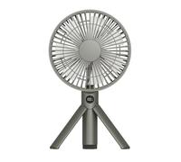Ventilador portátil de mano para acampada con batería de 3000mAh, 4 velocidades, recargable, plegable con trípode, pantalla digital LED, silencioso para viajes, camping y actividades al aire libre
