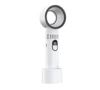 Ventilador portátil de pantalla digital multifuncional, ventilador silencioso y potente USB recargable de 100 velocidades Ventilador de mano sin cuchillas de alta velocidad para viajes al aire libre