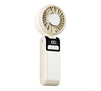 Ventilador portátil de refrigeración de mano, mini ventiladores turbo ajustables de 100 velocidades con modo de luz nocturna, recargable por USB, para viajes, camping, al aire libre (beige)