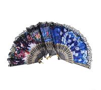 Ventilador portátil de tela de mano para bodas Hermosa impresión floral para decoración