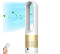 Ventilador portátil de torre, sin aspas y con control remoto, ideal para dormitorio, cocina y oficina, con 8 velocidades de ventilador de escritorio y circulación de aire, oscilante y de pis