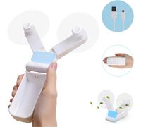 Ventilador portátil innovador, diseño plegable con función de batería externa, mini lámpara de escritorio, imprescindible para viajes, regalo