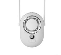 Ventilador portátil multiusos para cuello y cintura con 3 ajustes de velocidad y pantalla LED para diversas actividades (blanco 4000 mAh)