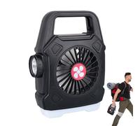 Ventilador portátil para camping, lámpara portátil recargable, ventilador de camping y luz, para caravana, viajes, coche, caravana, pesca, playa, hogar, camión