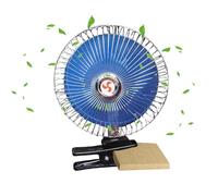 Ventilador portátil para vehículo, 12 V, ventilador de mesa, enchufe en ventilador de coche, ventilador eléctrico con cabezal ajustable de 180 grados, circulación de aire para coche, camión, furgoneta