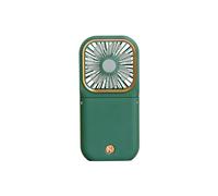 Ventilador Portátil Plegable USB con Función de Soporte para Teléfono, Batería de 3000 MAh, Ventilador de Cuello Colgante Verde