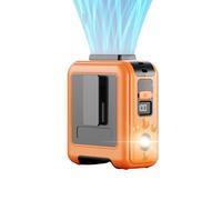 Ventilador Portátil Recargable con Linterna Bajo Consumo Ventilador de Cintura Silencioso Salida de Aire Ajustable para Horticultura, Camping y Viajes(Orange)
