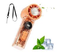 Ventilador portátil Rechargeable - Digital Display Cooling Device, Adjustable Speed Levels | USB Powered Handheld Air Cooler Travel Camping Festival Sports Office Desk Hiking Fishing Summer Outdoor