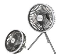 Ventilador Portátil Silencioso 3 en 1 con Luz LED y Carga USB, 19x9x18 Cm, Blanco