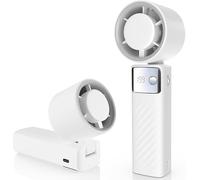 Ventilador Portátil,Ventilador Portátil de mano Recargable viento fuerte y Turbo Ajustable de Velocidad (1-199),Pantalla LED,ventilador portátil plegable 4000mAh para Viajes Actividades al Aire Libre