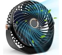 Ventilador Potente, Refrigeración de Funcionamiento Silencioso, Inclinación Variable de 90°, 3 Ajustes de Velocidad, Anclaje en la Pared, Ventilador de Mesa, HT900E (black-5)
