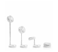 InnovaGoods® Ventilador de Pie Portátil, 7200mAh Recargable USB Plegable con Mando, 4 Ajustes de Velocidad para Dormitorio, Oficina, Camping, Viajes. Color Blanco Ø7,7''