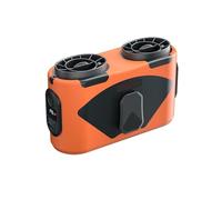 Ventilador Recargable Portatil Silencioso con Luz 20000mAh Ventilador Cintura 6 Velocidades Bajo Consumo para Horticultura, Camping y Viajes(Orange)