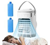Ventilador Refrescante Para Habitación | Ventilador Refrescante Enfriador de Ambiente,Humidificador Evaporativo con Temporizador 4 Velocidades Recargable Portátil para Dormitorio Oficina o Mesilla de