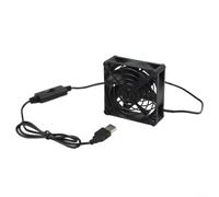 Ventilador Refrigeración 12cm para Router y DVR(80mm) | para Doble flujo de aire, 3 velocidades ajustables, 50-56 CFM, para ideal para routers, silencioso
