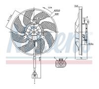 Ventilador del radiador Ventilador simple 85806 NISSENS para VW MULTIVAN T5