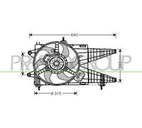 Ventilador, Refrigeración Motor FT340F004 PRASCO Para FIAT LANCIA