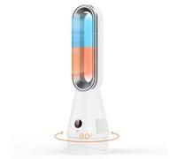 Ventilador Refrigeración y Calefacción sin Aspas, Ventilador Calefactor de Torre Oscilante de 80°, 3 Calefacciones/8 Velocidades/Temporizador 9H/Pantalla LED, para Salón/Dormitorios/Oficinas